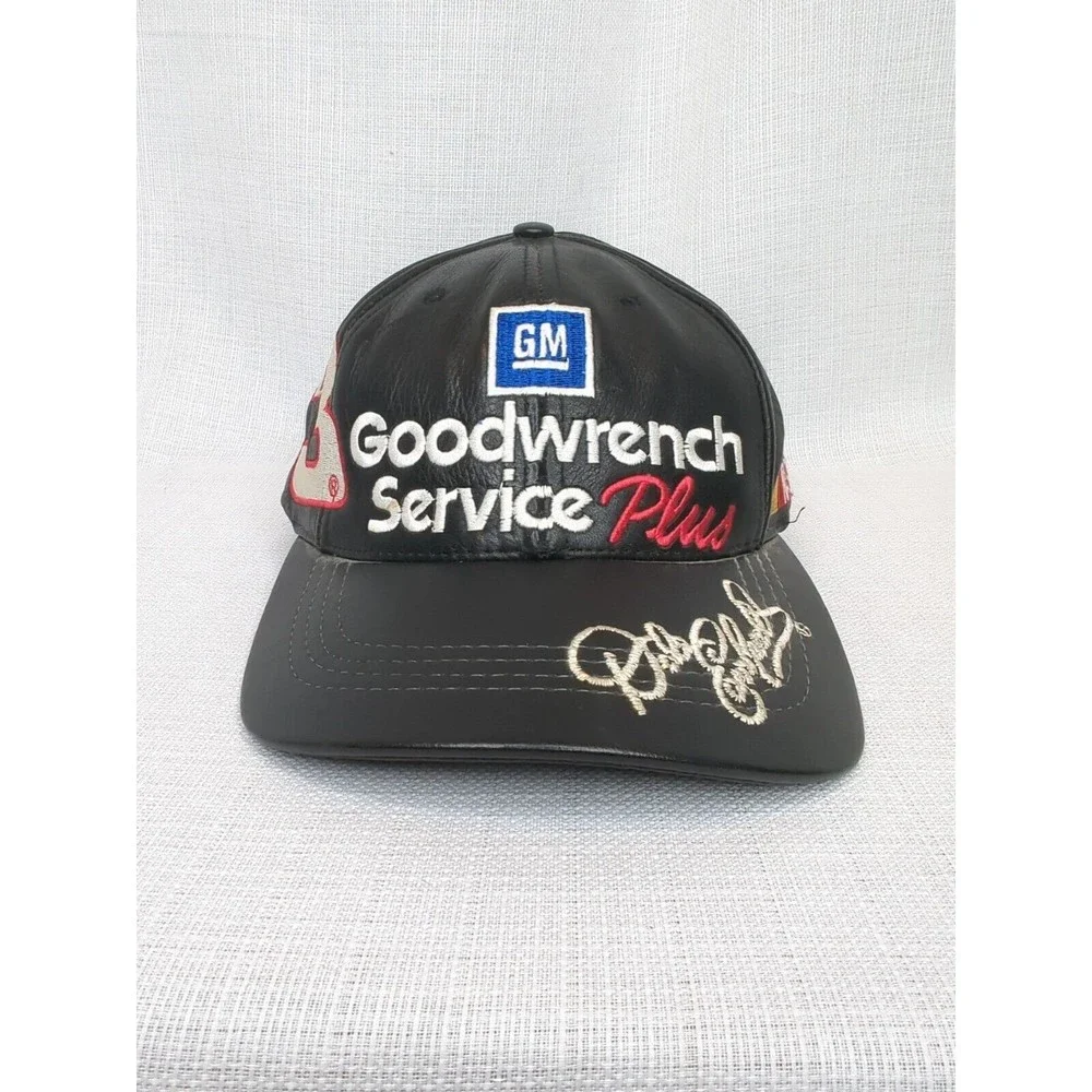 Vintage JH Design Dale Earnhardt Goodwrench Service Nascar Leather Strapback Hat